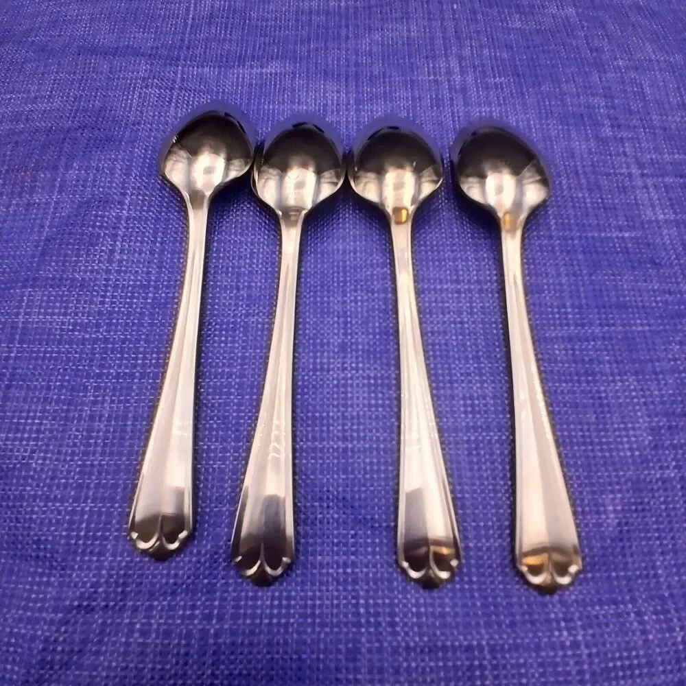 Wallace Lotus 18/8 Stainless Steel Set 4 Tablespoon Oval Spoon Flatware JAPAN
